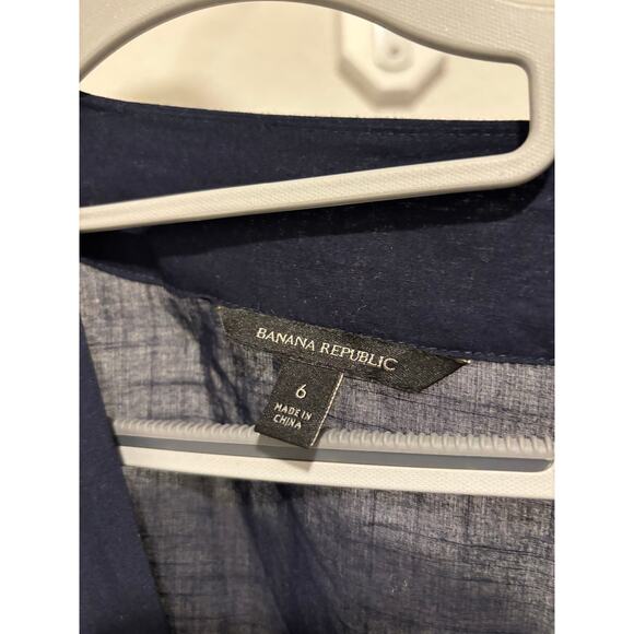 Banana Republic Wrap Midi Dress Soft 100% Cotton Sz 6 - Picture 6 of 6